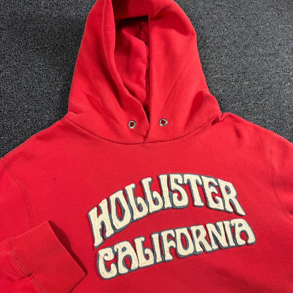Hollister California Pullover Hoodie Men's XL Spellout Logo Long Sleeve Y2K